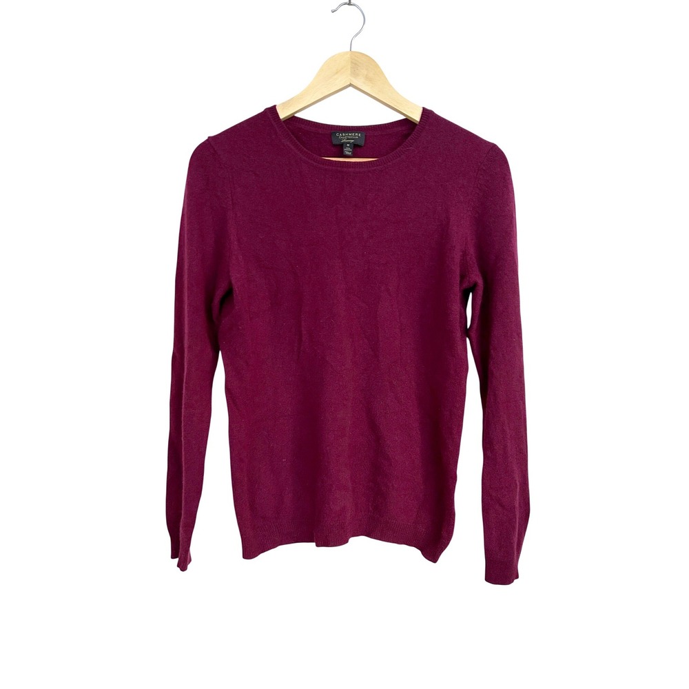 Charter Club Luxury Cashmere Sweater Womens Medium‎ Plumb Purple Crewneck